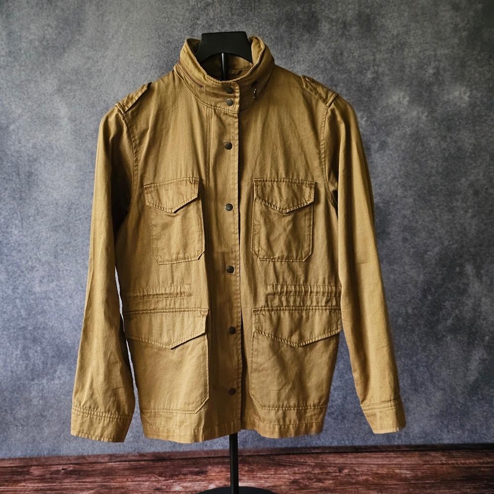 GU Japan Military Utility Jacket M65 Field Safari Canvas Coat Tan Brown Men's M
